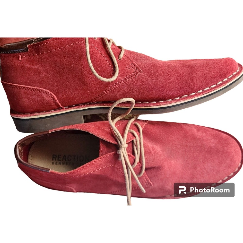 Reaction Kenneth Cole Desert Sun Red Men's Suede Leather New Shoes US Size 10